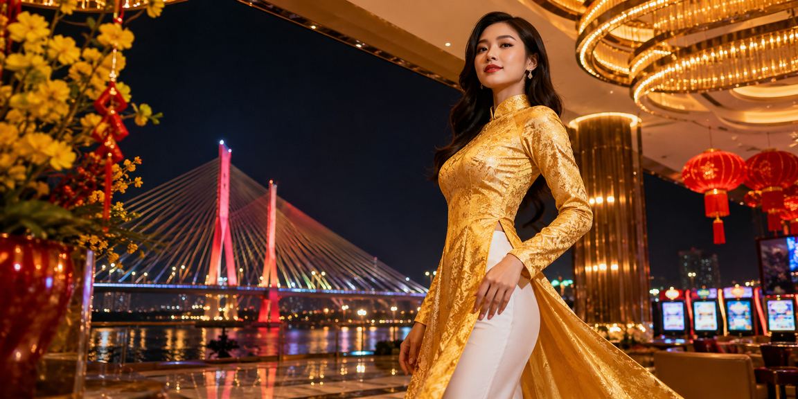 Bối cảnh Cần Thơ với áo dài và chủ đề đọc dữ liệu cá cược thể thao